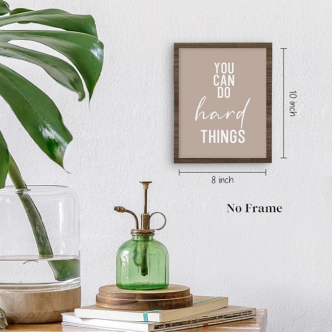 QLMX Boho Office Inspirational Wall Art Prints Set of 4, Motivation Wall Decor, Positive Affirmations Prints Decor, Inspiration Poster for Office Women Men Bedroom 8”x10” Unframed