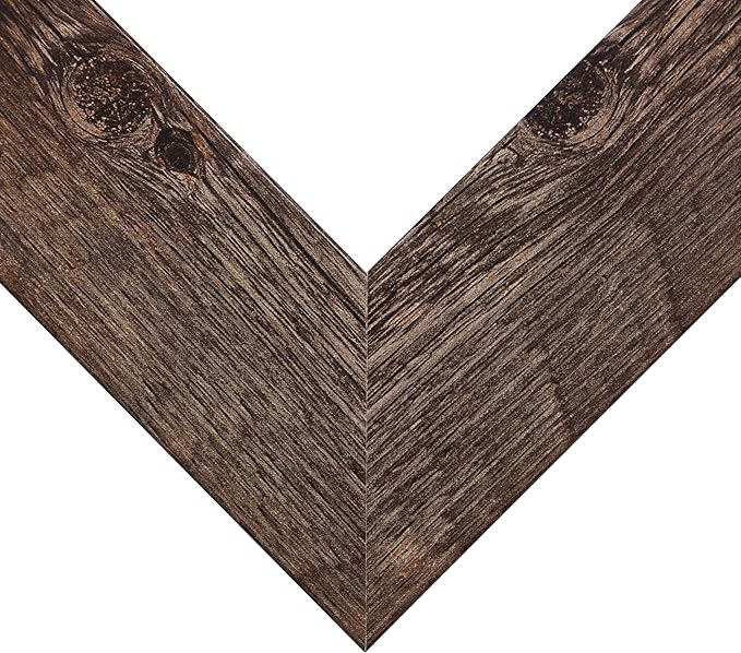 Craig Frames American Barn, 30x35 Picture Frame, Faux Barnwood, Brown Oak
