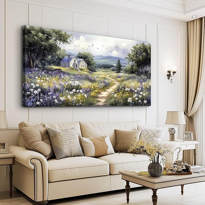 FUHAIHUA Large Wall Decor For Living Room Canvas Wall Art For Office Wall Decorations For Bedroom Garden Painting Artwork Room Home Decor 24x48 In