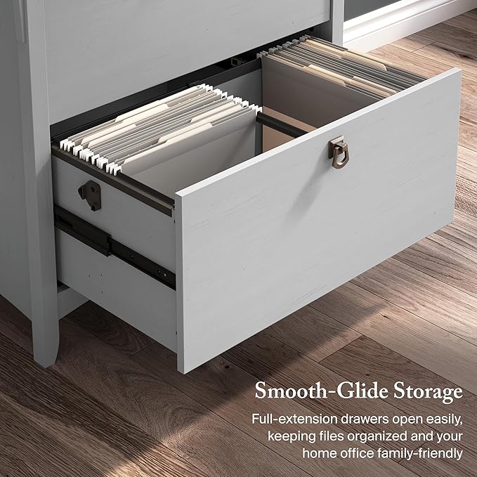 Bush Home Salinas 2 Drawer Lateral File Cabinet in Cape Cod Gray, Home Office Storage Solution, Organizer with Drawers for Workspace, Filing Unit