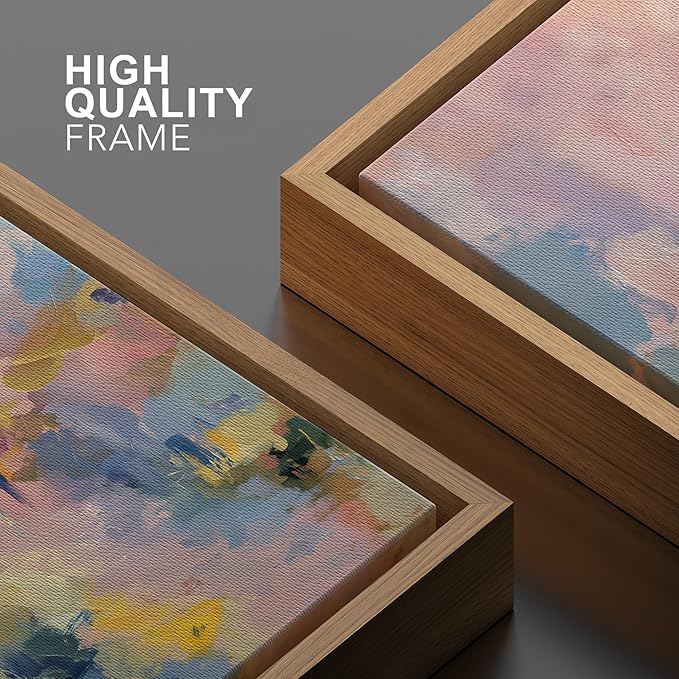 SIGNWIN Framed Canvas Print Wall Art Vibrant Pastel Abstract Color Field Illustrations Modern Decorative for Living Room, Bedroom, Office - 24"x36" NATURAL