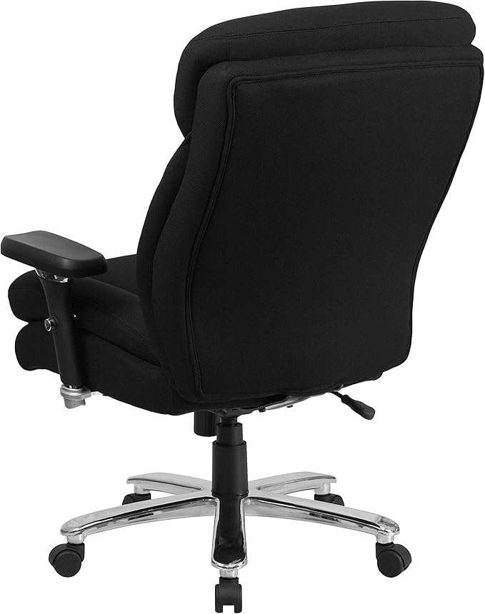 Flash Furniture Hercules Series Swivel Office Chair with Extra Wide Seat, Ergonomic High-Back Executive Chair with Padded Seat and Arms, Black