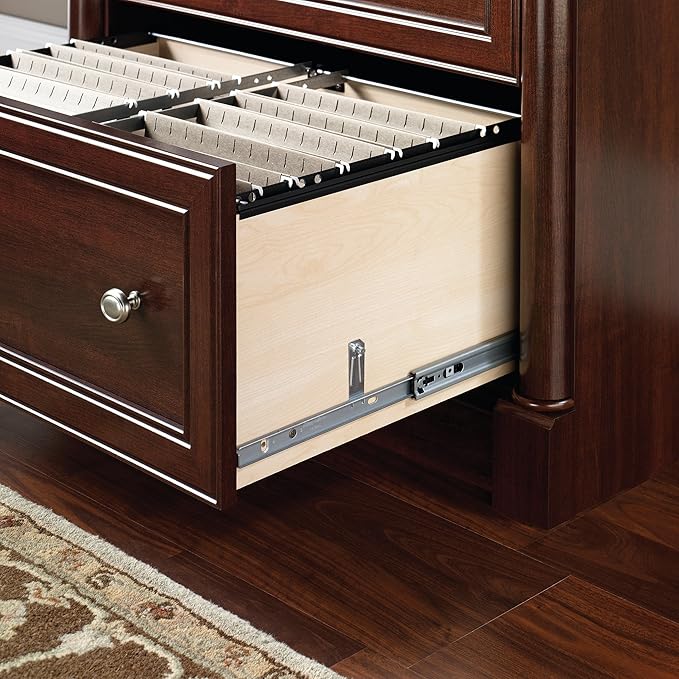 Sauder Palladia Lateral File and Library with Doors/Book Shelf, Select Cherry Finish