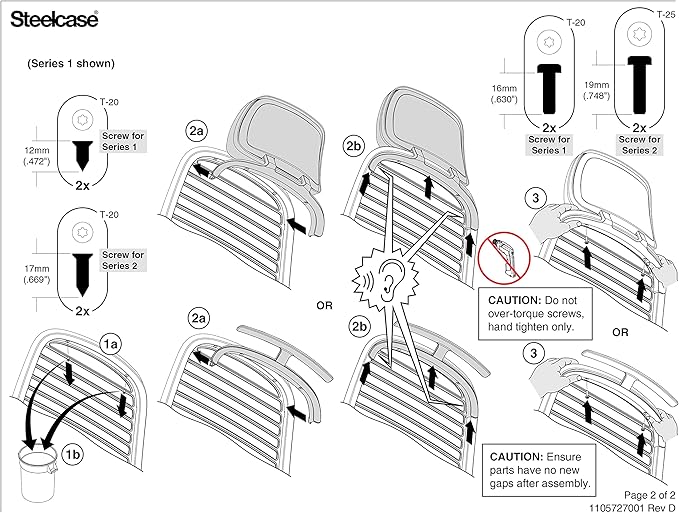 Steelcase Series 1 Headrest ONLY, Seagull Frame with 3D Microknit Fabric (Seagull)