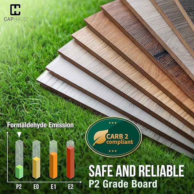 CAPHAUS 5 Tier Ladder Bookshelf, 24 Inch Width Free Standing Shelf, Bookcase Shelf Storage Rack Organizer, Industrial Book Shelves for Home Office, Living Room, Kitchen, Rustic Oak, Vintage Shelves