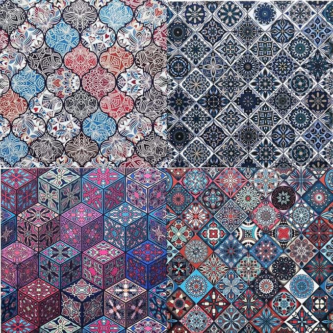 Groovy Boho Tribal Scrapbook Pad – 24 Bohemian Sheets for Scrapbooking, Junk Journals, Collage, Decoupage, Card Making & Mixed Media, 6x6 Single-Sided Craft Paper