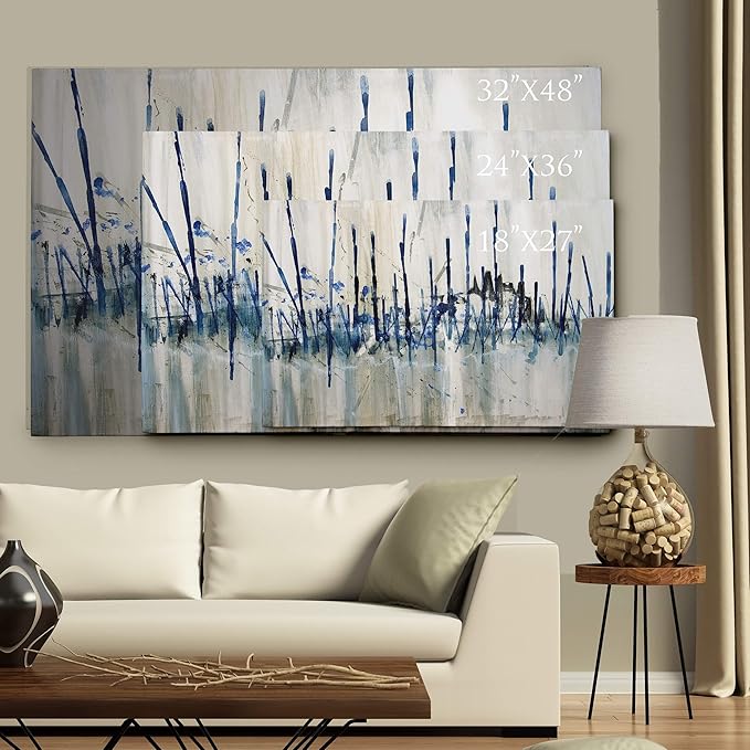 Abstract Wall Art Oil Painting Canvas Prints Modern Wall Décor for Bedroom Bathroom Kitchen Living Room Office, Contemporary Wall Art, Ready to Hang - Marshes Edge 32" H X 48"W