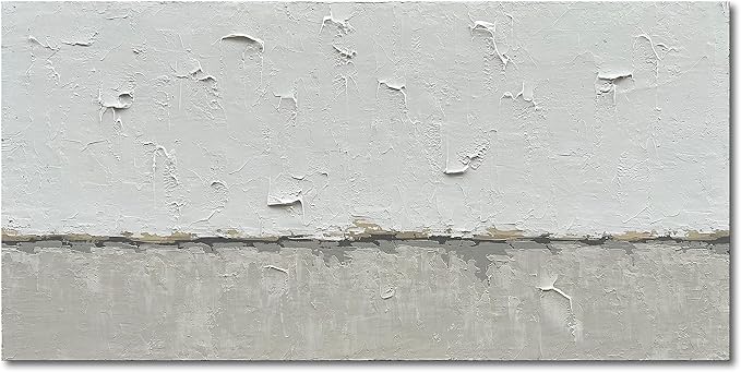 NANKAI Hand-Painted Grey and White Minimalist Oil Painting 30x60 inches Large Modern Art Piece Decorative Art for Living Room, Bedroom, Office, Wall Decorationative Art