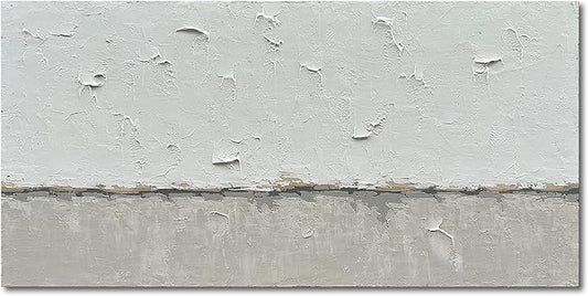 NANKAI Hand-Painted Grey and White Minimalist Oil Painting 30x60 inches Large Modern Art Piece Decorative Art for Living Room, Bedroom, Office, Wall Decorationative Art