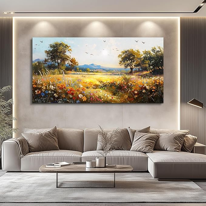 FUHAIHUA Large Wall Decor For Living Room Canvas Wall Art For Office Wall Decorations For Bedroom Rural Pastoral Painting Artwork Room Home Decor 24x48 In