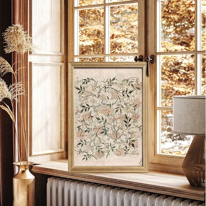 Bohemian Botanical Wall Art Set Of 3 Vintage Floral Canvas Prints For Home & Kitchen Wall Decor Art Prints 12x16 Inches Wood Framed Easy to Hang
