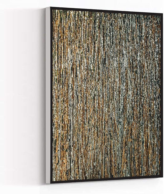 Wall Art Framed Ready to Hang Brown And Black Abstract Painting Canvas Wall Art For Home Office Decoration 16*24 inches