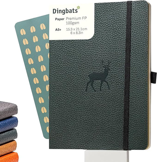 Dingbats* Notebooks A5+ SC Green Deer Lined