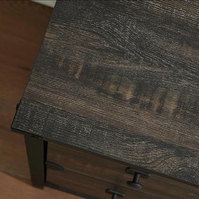 Sauder Steel River Lateral File, Carbon Oak Finish