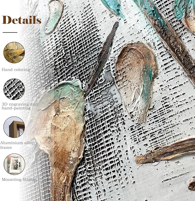 BrightA Large-scale hand-painted wall artworks in natural colors. Large-sized texture-based abstract decorations. Suitable for sofa background walls in living rooms, bedhead walls in bedrooms, corridors, and exhibition hall decorations 63"x90.5"