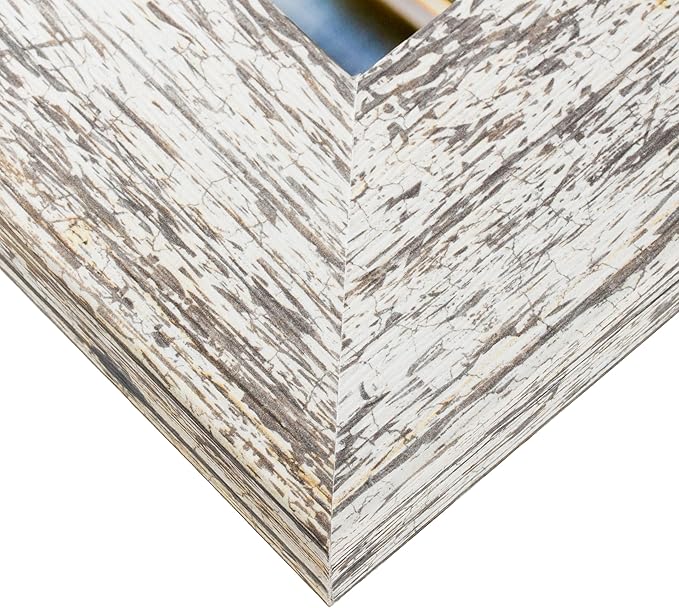 Craig Frames American Barn, Faux Barnwood Picture Frame, White, 17 x 22 Inch