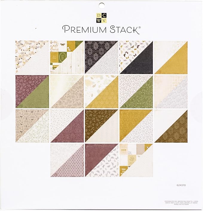 DCWV Printed Cardstock Paper 12x12, 36 Sheets of Scrapbook Paper for Crafts and Card Making, Double Sided Heavy Duty Cardstock with Foil Accents - English Garden