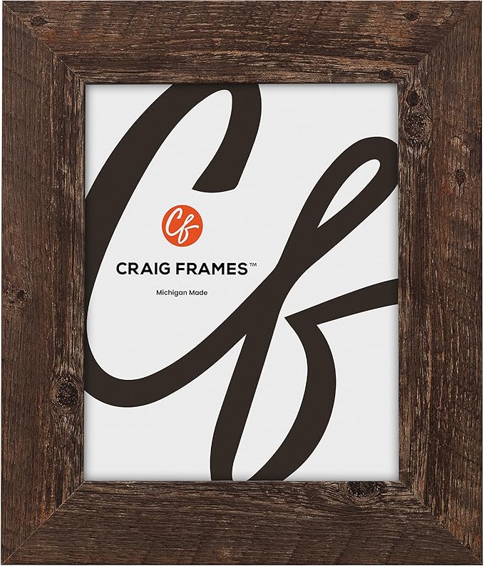 Craig Frames American Barn, 14x19 Picture Frame, Faux Barnwood, Brown Oak