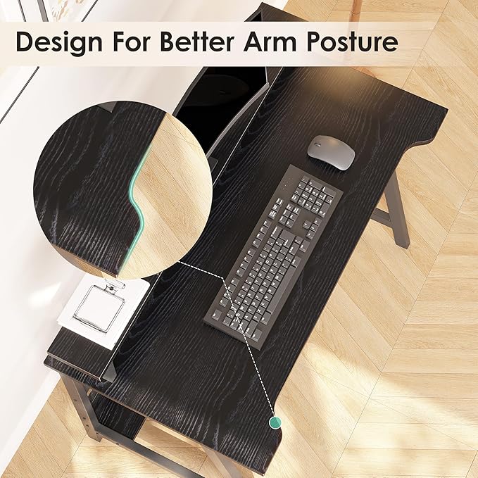 ALISENED 31.5 Inch Small Office Desk with Storage, Small Desk for Small Spaces, Compact Home Office Desk, Mini Study Desk for Bedroom, Black