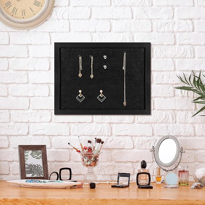 TORASO Cork Board Bulletin Board, 11" X 8" Cork Boards for Walls with Pins, Eye Bolts, gaskets, Screws, Pin Board for Office, School and Home (BK,22 * 30cm,1P)