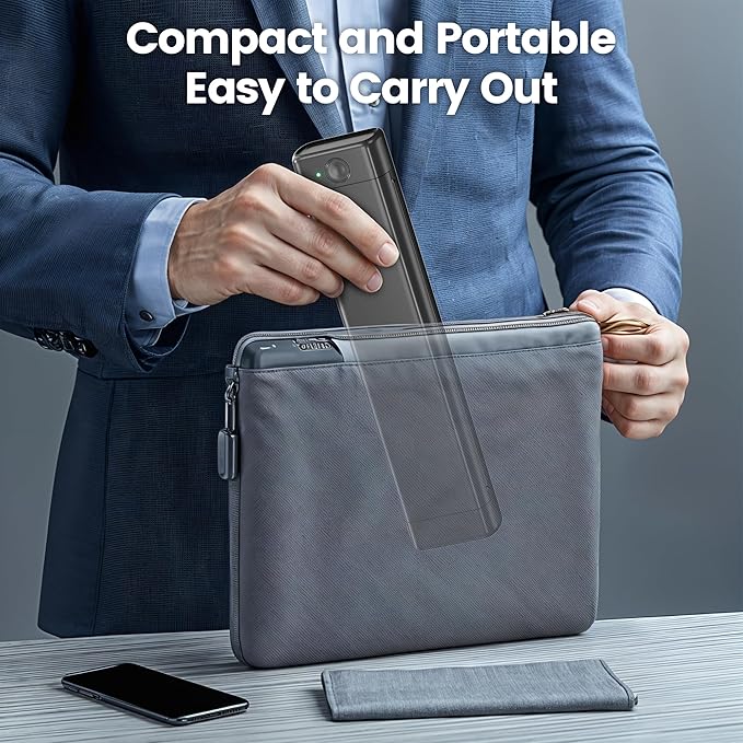 M08F A4 Portable Printer Wireless for Travel, Bluetooth Thermal Printer Support A4 Thermal Paper, Compatible with Android iOS Phone & Laptop, Inkless Compact for Home Office Vehicles