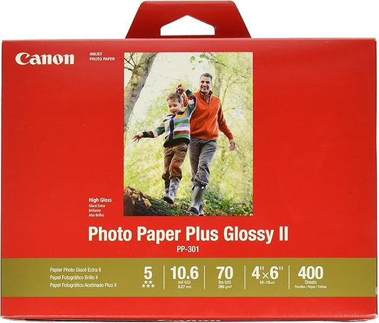 CanonInk Photo Paper Plus Glossy II 4" x 6" 400 Sheets (1432C007)