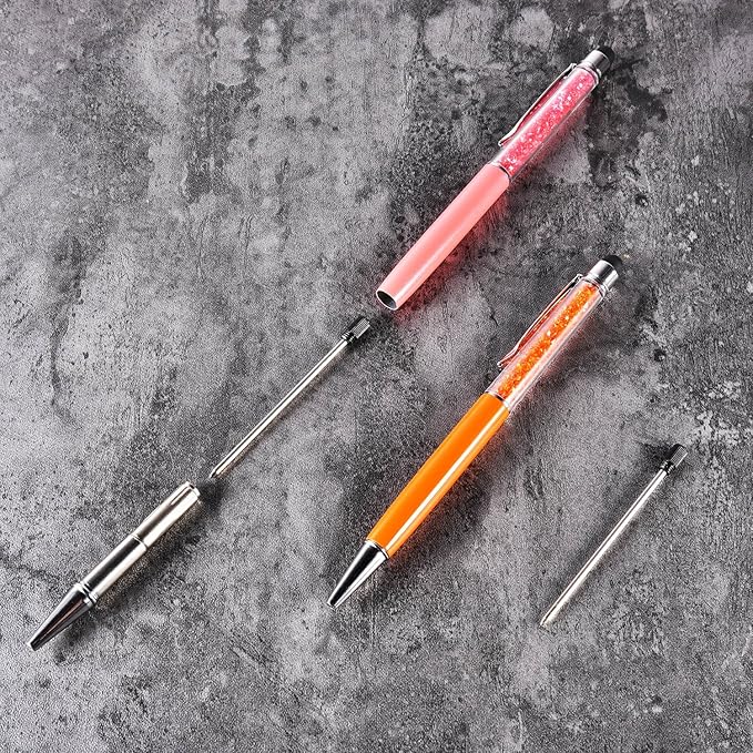 24 Pieces Ballpoint Pen Refills for Diamond Crystal Stylus Pens, 2.75 Inches (Black Ink)