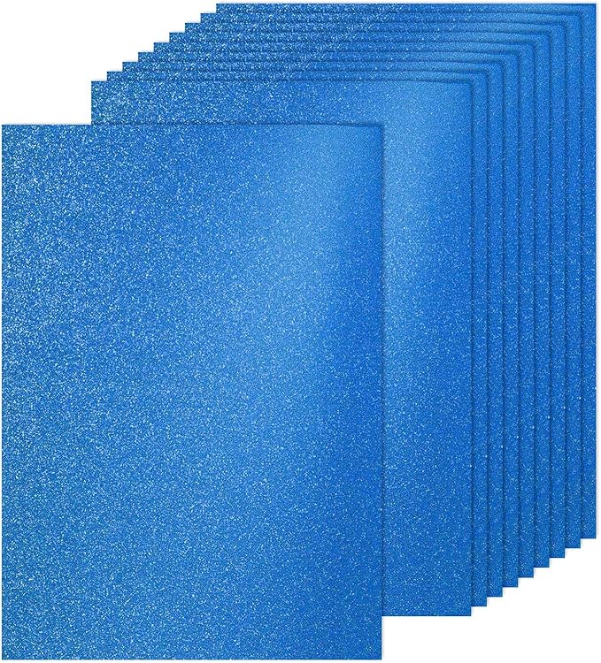 PATIKIL 40Sheets Blue Glitter Cardstock, 8.3x11.7 in A4 Glitter Paper Card Stock Shiny Scrapbook 250gsm Sparkly Paper Large Shimmer for Crafts Scrapbook DIY Art Wedding Party