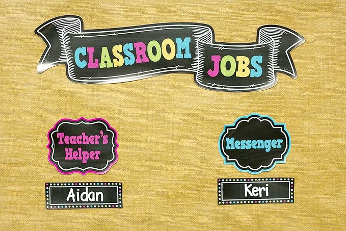 Teacher Created Resources Chalkboard Brights Classroom Jobs Mini Bulletin Board (TCR5653)