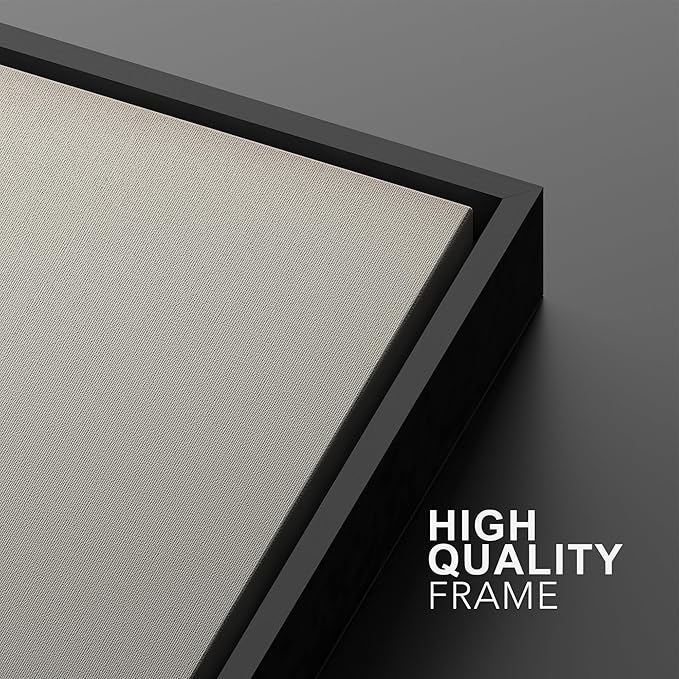 SIGNWIN Framed Canvas Print Wall Art Set Warm Brown Abstract Horizon Neutral Minimalist Landscape Illustrations Modern Art Decorative Multicolor for Living Room, Bedroom, Office - 24"x36"x2 Black