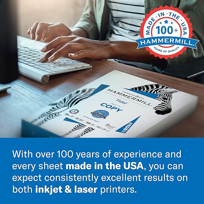 Hammermill Colored Paper, 20 lb Turquoise Printer Paper, 8.5 x 11 - Made in the USA, Pastel Paper, 103820R - 1 Ream (500 Sheets)