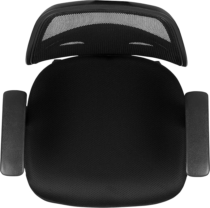 Flash Furniture Flash Fundamentals Mid-Back Black Mesh Swivel Ergonomic Task Office Chair with Arms