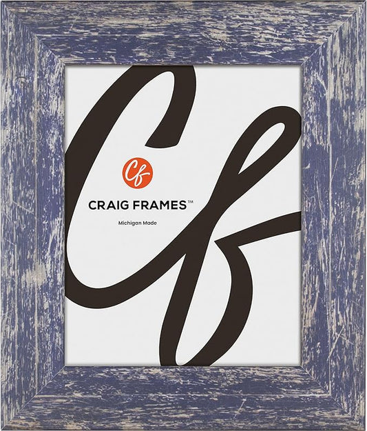 Craig Frames American Barn, 27x30 Picture Frame, Faux Barnwood, Blue