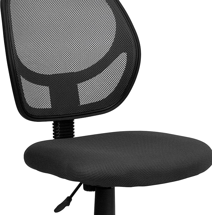 Flash Furniture Neri Low Back Gray Mesh Swivel Task Office Chair with Curved Square Back