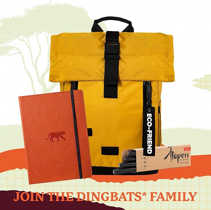 Dingbats* Notebooks - Wildlife Squared Medium Notebook, Orange Tiger, A5 - Cream 100gsm Ink-Proof Paper - Includes Elastic Closure & Bookmark