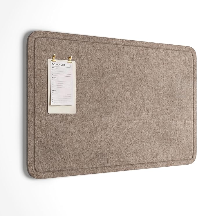 Orelle Felt Wall Bulletin Board (Mocha, 35 x 23)