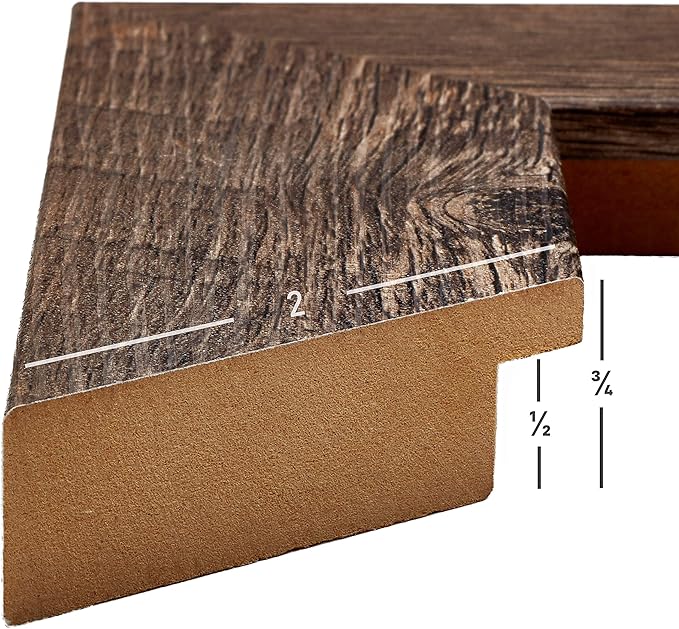 Craig Frames American Barn, 21x31 Picture Frame, Faux Barnwood, Brown Oak