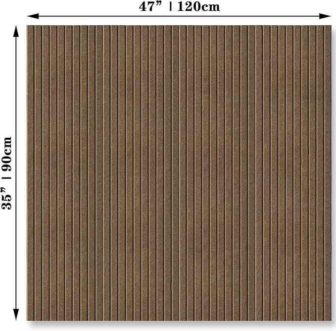 Large Cork Board Alternative-12 Pcs Self-Adhesive Felt Bulletin Board Tiles, Felt Pin Board Cork Board Tiles for Home Office Wall Decor, Tack Board 47"x35" (Dark Brown