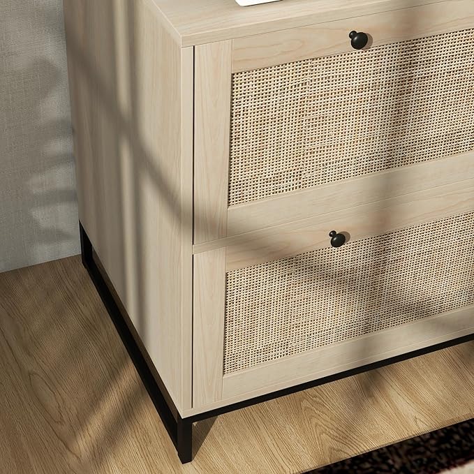 2 Drawer File Cabinet with Lock, Home Office Filing Organizer, for Letter Legal A4 Size Labeled Folders File Folder Storage, Wood Lateral Filing Cabinet (Natural-W29.5*D15.75*H28.25in)
