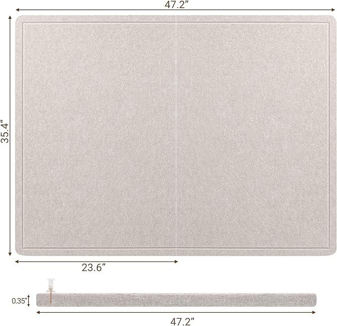 AKTOP Cork Bulletin Board 36" x 48", Large Foldable Felt Notice Pin Board for Wall, Decorative CorkBoard Photo Display Board with Self-Adhesive Tape for Office, School & Home, 25 Pushpins, Latte