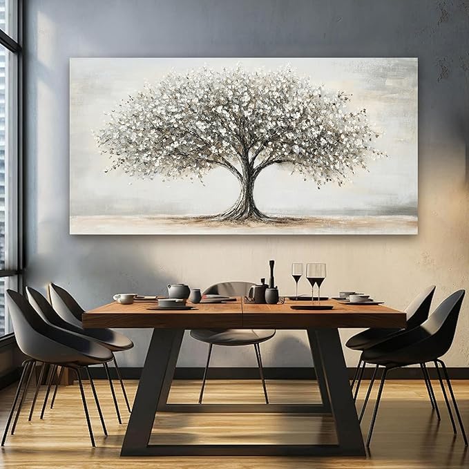 AIXMGSJS Canvas Wall Art Decor Tree of Life Wall Art Modern Large Black and White Wall Art Prints Canvas Art Decor Large Artwork for Walls Pictures for Living Room Home Office Wall Decor 29"X58"