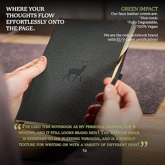 Dingbats* Notebooks A5+ SC Green Deer Lined