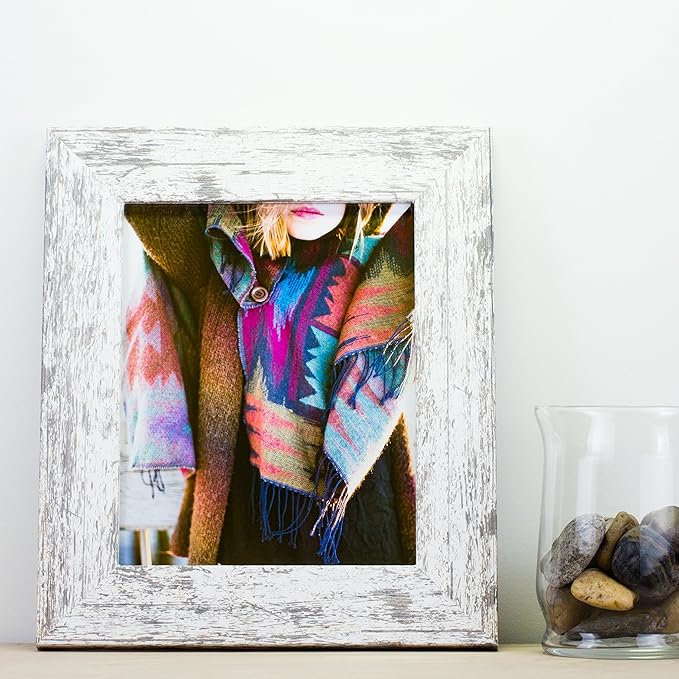 Craig Frames American Barn, Faux Barnwood Picture Frame, White, 18 x 24 Inch