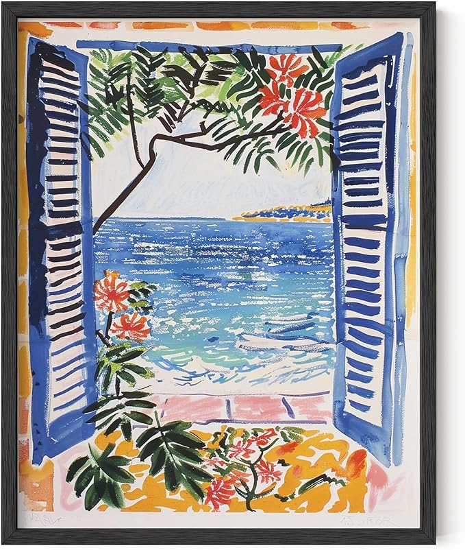 HAUS AND HUES Floral Art Wall Decor - Wildflowers Wall Art for Living Room, Floral Artwork for Bedroom Walls, Flower Painting for College Girls Dorm Room (Open Doors, Unframed, 11x14)