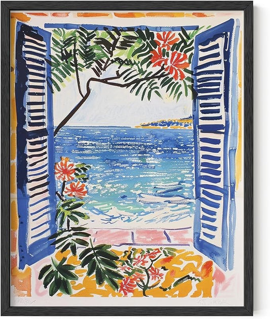HAUS AND HUES Floral Art Wall Decor - Wildflowers Wall Art for Living Room, Floral Artwork for Bedroom Walls, Flower Painting for College Girls Dorm Room (Open Doors, Black Frame, 11x14)