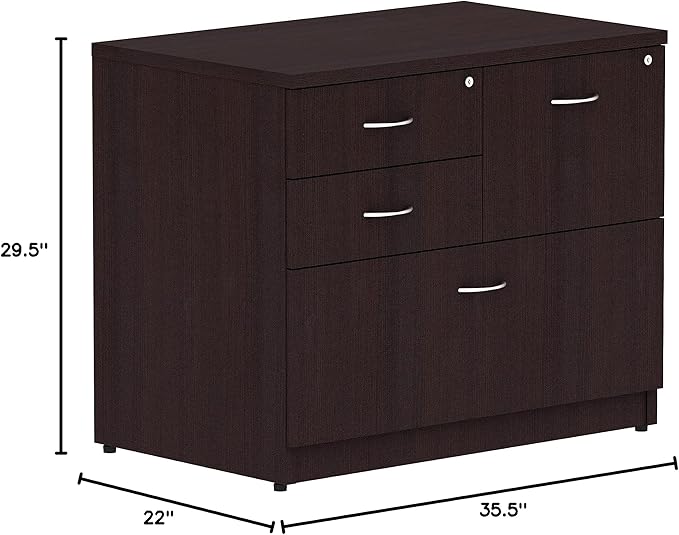 Lorell 2-Box/1-File Espresso 4-Drawer Lateral File
