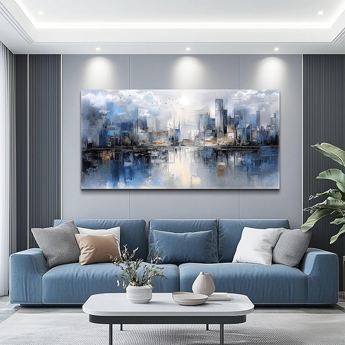 FUHAIHUA Large Wall Decor For Living Room Canvas Wall Art For Office Wall Decorations For Bedroom Abstract Watercolor Painting Artwork Room Home Decor 24x48 In