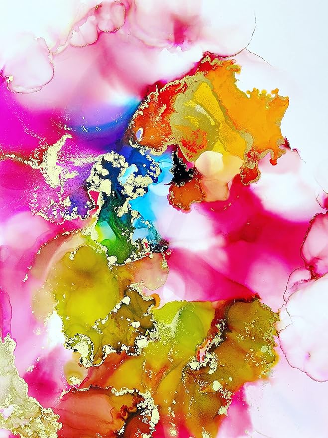 Alcohol Ink Paper - Non-Absorbent, Heavy Weight & Tear Resistant - Forgiving - Many Inks Wipe Off Clean For Easy Reuse On White - Flexible Bright White EVO 9x12 Inch (10 Sheets)