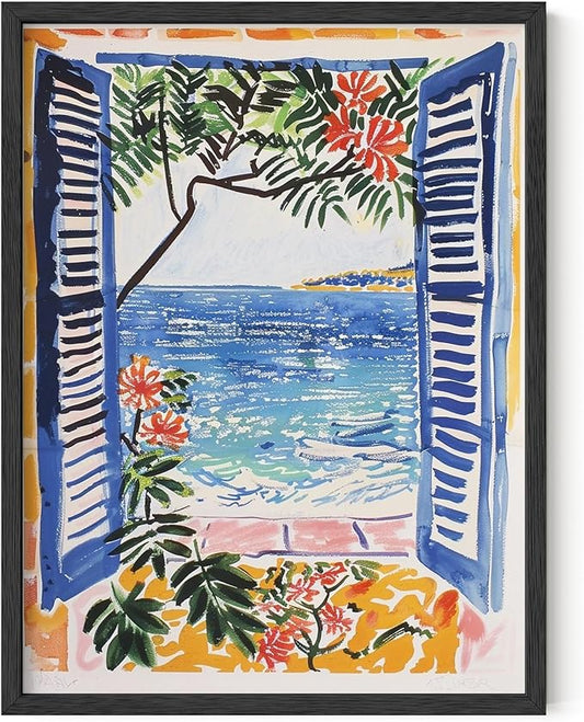 HAUS AND HUES Floral Art Wall Decor - Wildflowers Wall Art for Living Room, Floral Artwork for Bedroom Walls, Flower Painting for College Girls Dorm Room (Open Doors, Black Frame, 12x16)