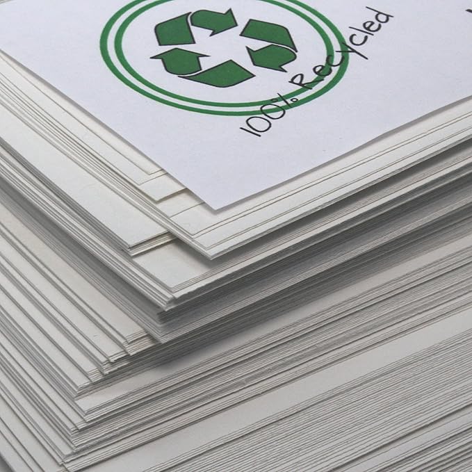 BCreativetolearn 100% Eco Recycled Art A4 Cartridge Paper White Great Art Paper 140gsm Pack of 250 Sheets - Suitable for bookmaking, Sketching, Painting, Printing and More